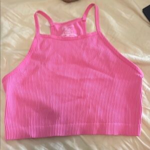 Pink Ribbed Women's Top